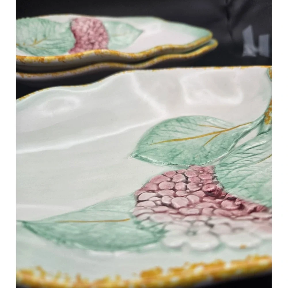 VTG Italian Dish Hand-painted Ceramic Made In Italy Carltonware raised‎ Design